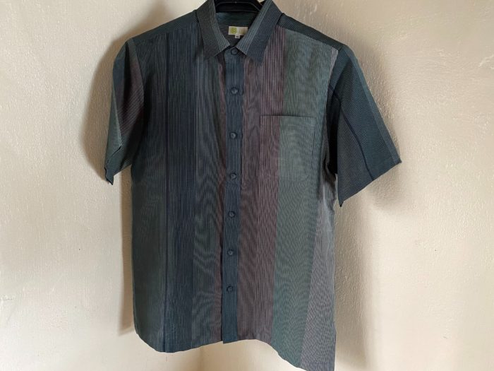 かりゆしウエア縞シャツCotton　長袖・半袖